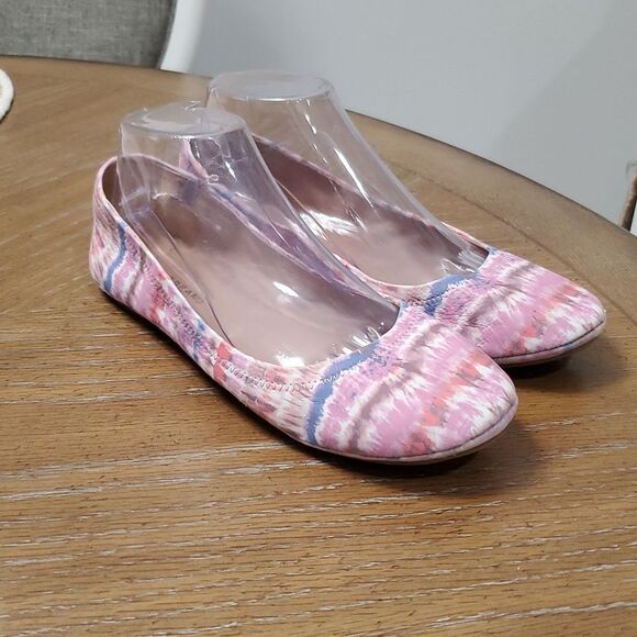 Lucky Brand Women's Emmie Ballet Flats, Tie Dye Pink Slip On Leather Shoe Size 9 - Picture 1 of 8